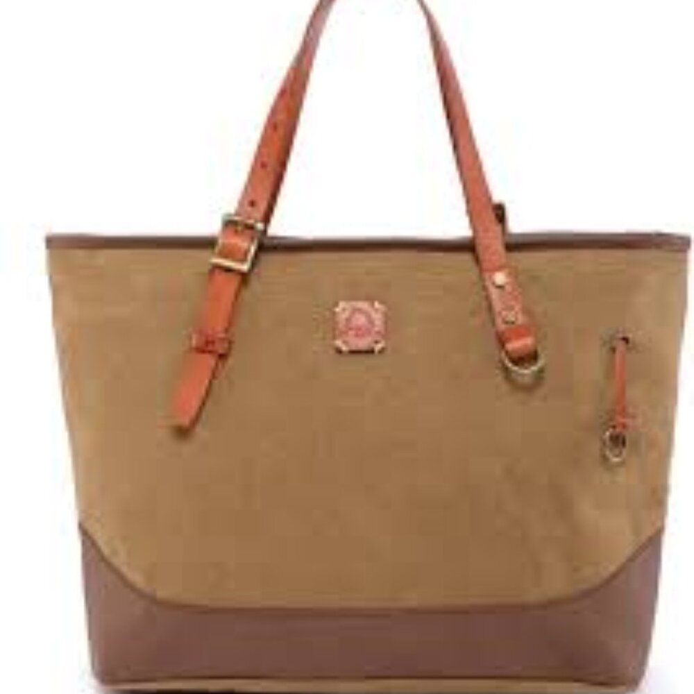 TSD Canvas and Leather REDWOOD SHOPPER Tote Bag
